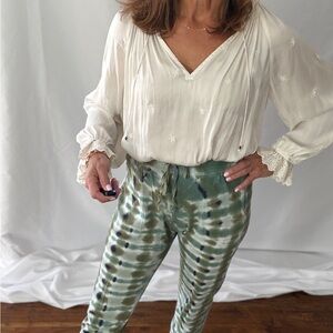 Raquel Allegra Green Tie-Dye Jogger